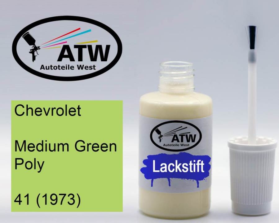 Chevrolet, Medium Green Poly, 41 (1973): 20ml Lackstift, von ATW Autoteile West.